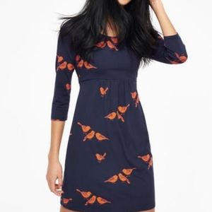Boden bird stretch jersey dress! Euc!